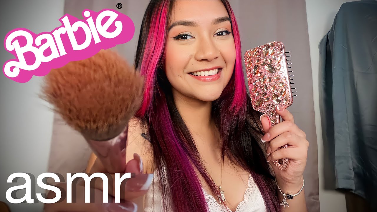 ASMR CAMBIO DE LOOK AL ESTILO BARBIE 💗(maquillaje,peinado,skin care)