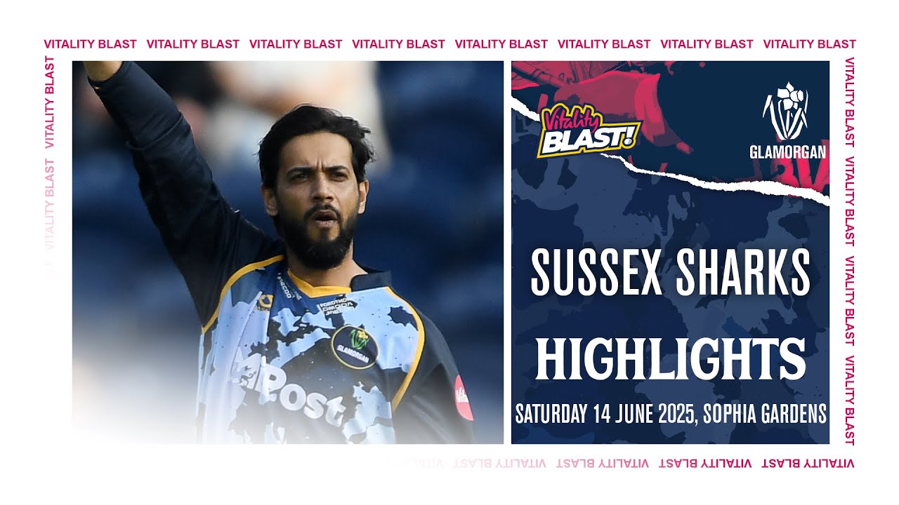 HIGHLIGHTS: Glamorgan Lose Close Game to Sussex Sharks in Cardiff | Vitality Blast 2025