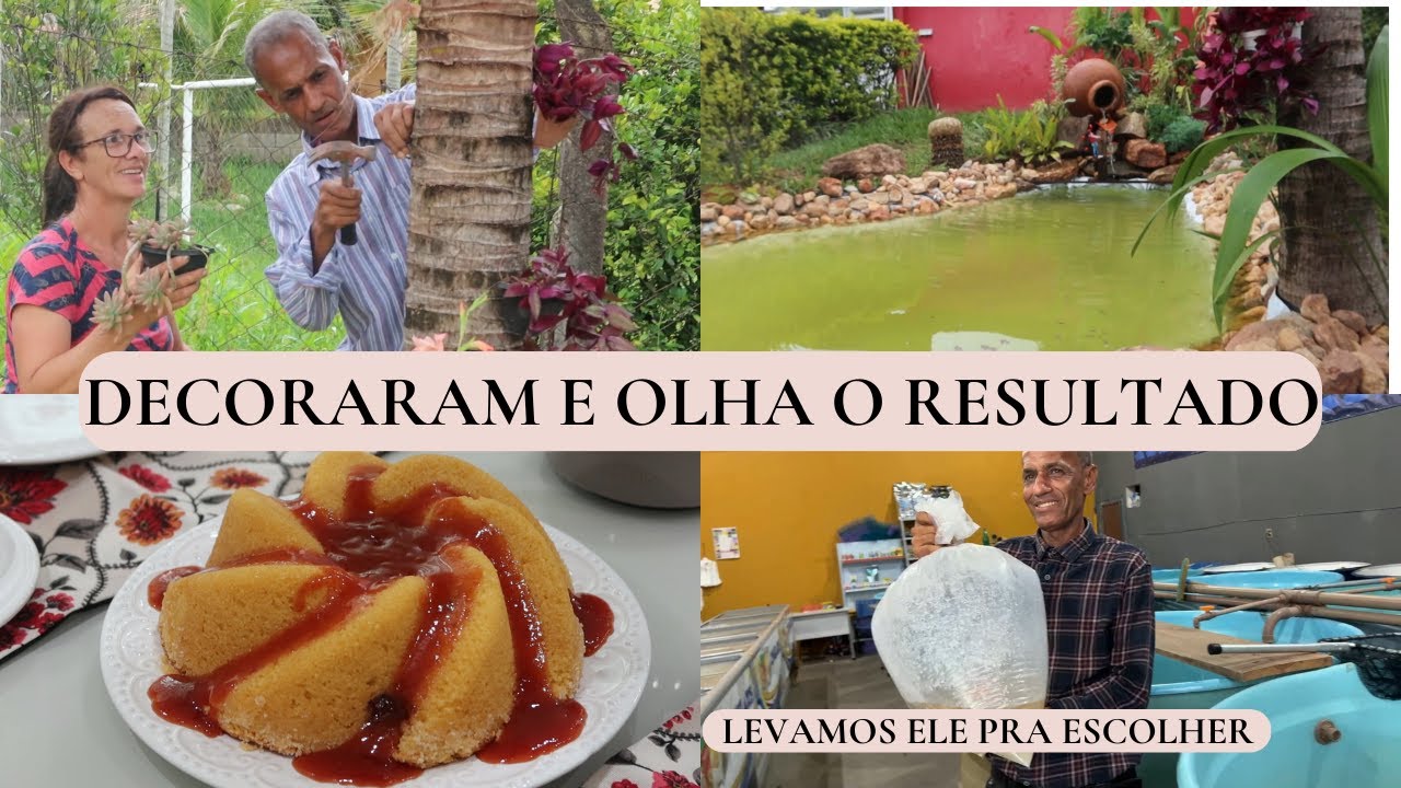 DECORARAM O LAGO E FICOU MAIS LINDO, ELE ESCOLHEU PEIXES E AMOU +ESSE BOLO FICOU INCRÍVEL