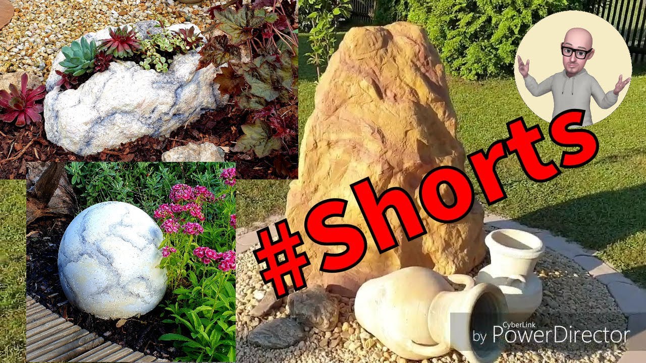 Concrete Garden Decoration, Make a Fake Stone (DIY) #Shorts
