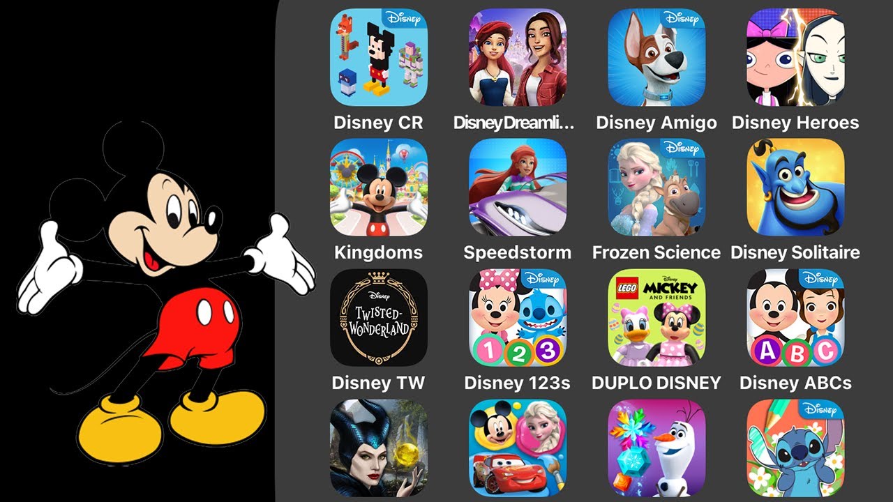 All 37 Disney Games: Disney Crossy Road,Dreamlight Valley,Disney Speedstorm,Magic Kingdoms,123s,ABCs