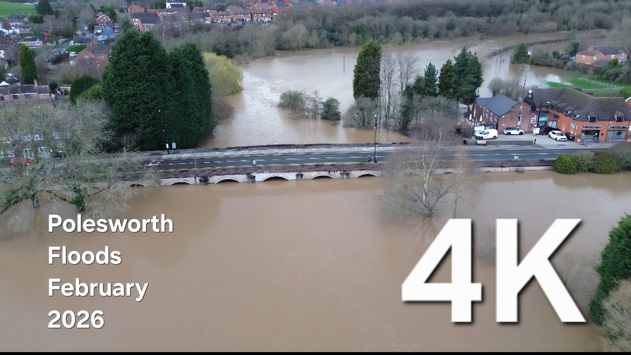 Polesworth Floods Drone Footage 4K