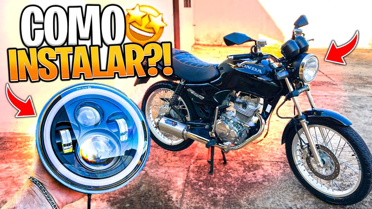 FAROL DE LED COM PROJETOR NA CG 125 FAN!