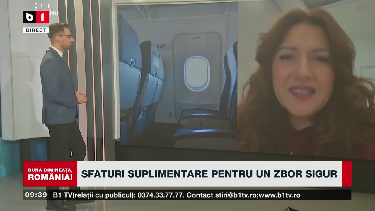 DE CE SUNT SCAUNELE DIN AVION ALBASTRE. MIHAELA SPÎNU, ÎNSOȚITOR DE ZBOR CU EXPLICAȚII_Știri B1TV