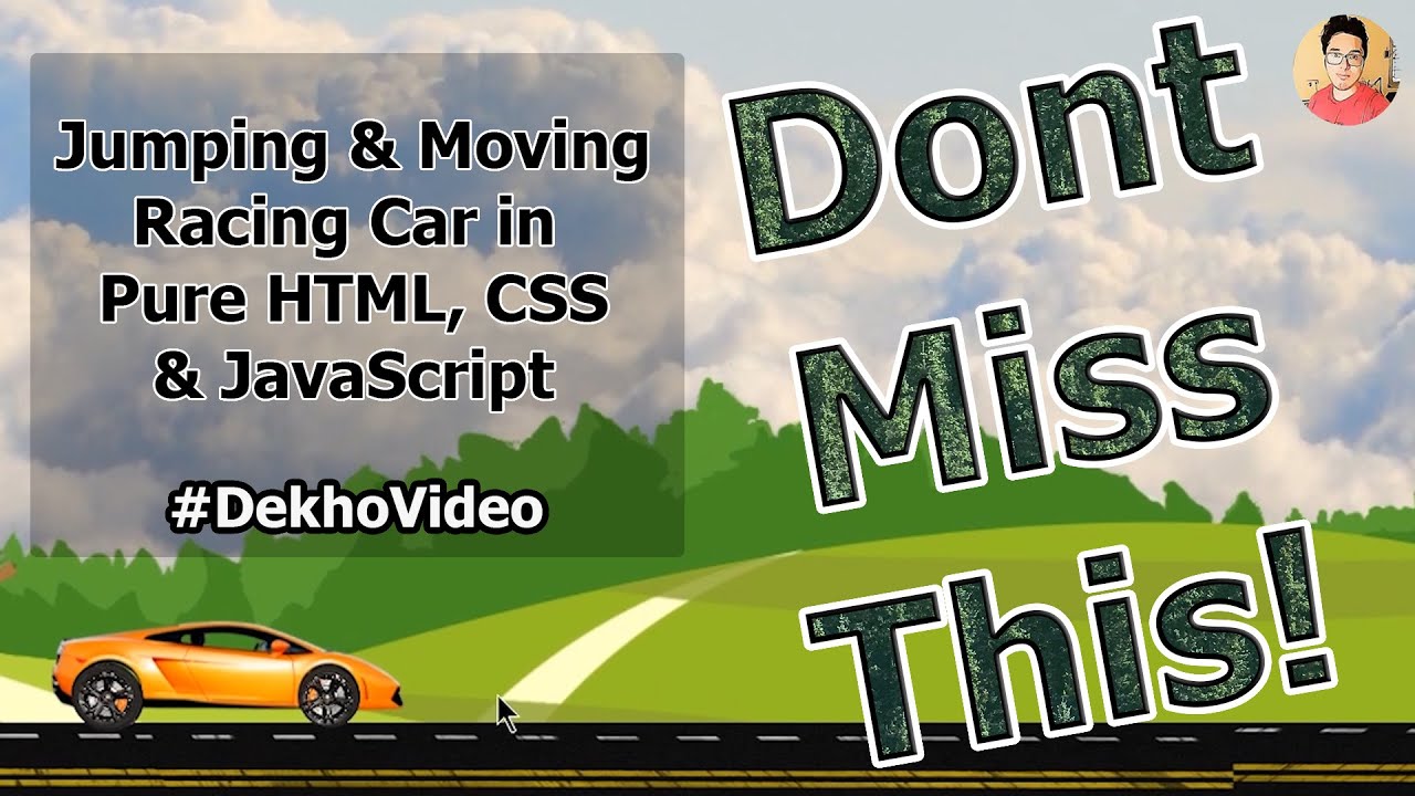 Moving Lamborghini Car Animation Using Pure HTML, CSS & JavaScript 🔥🔥