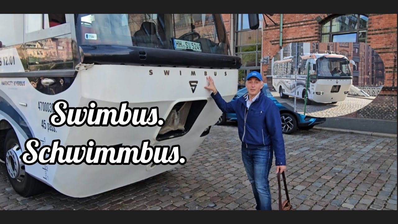Плавающий автобус  в Гамбурге. Swimbus. SSchwimmbus. Hamburg .