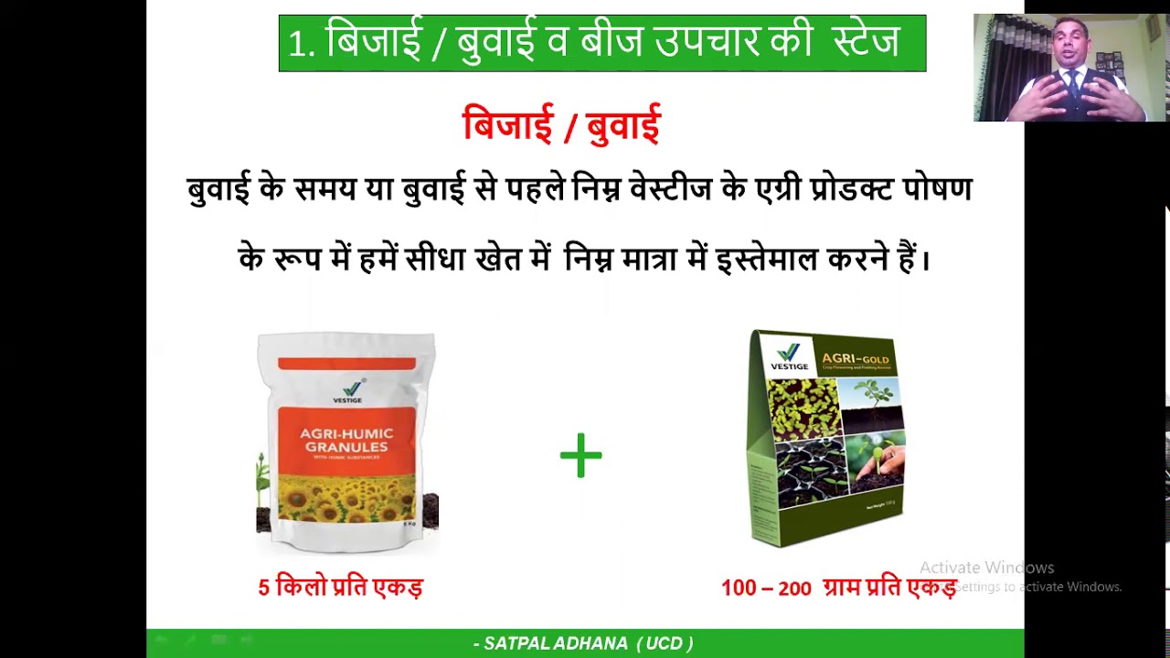 VESTIGE  II एग्री  प्रोडक्ट्स के उपयोग  II INFORMATION     - SATPAL ADHANA