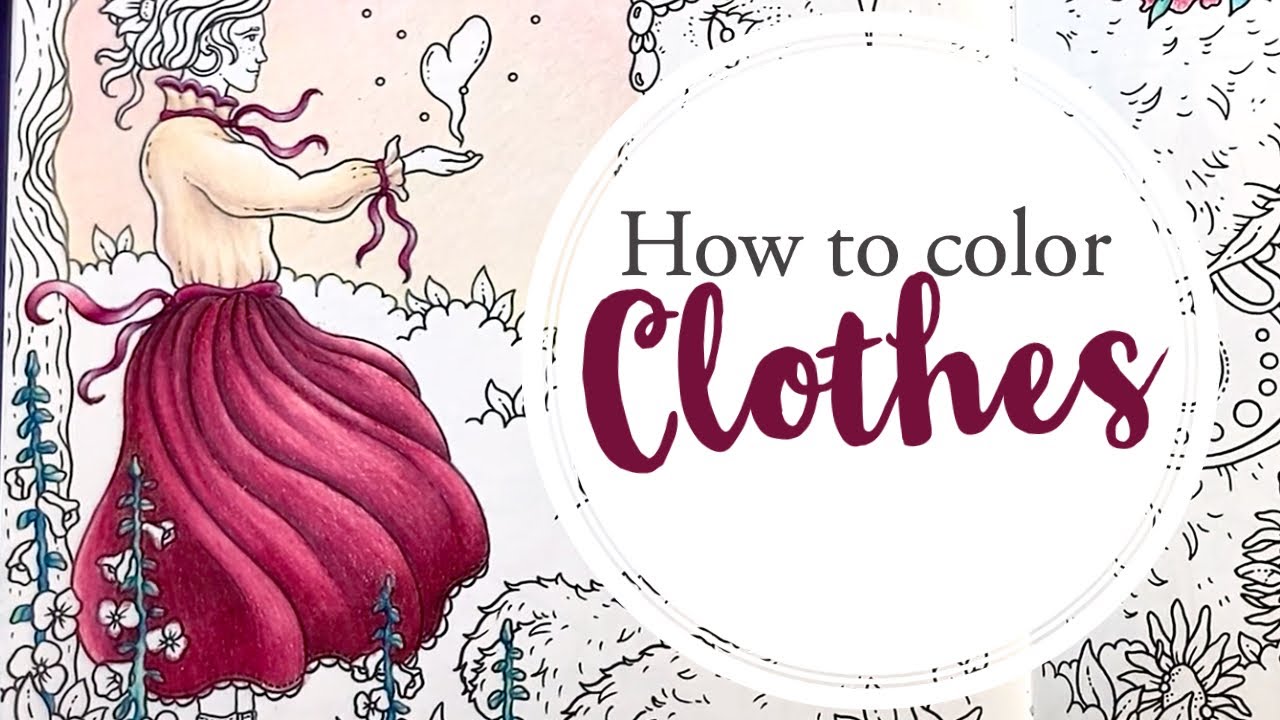 How to Color Clothes⎢Adult Coloring Tutorial⎢Tales from the Witch's Cottage by Hanna Karlzon