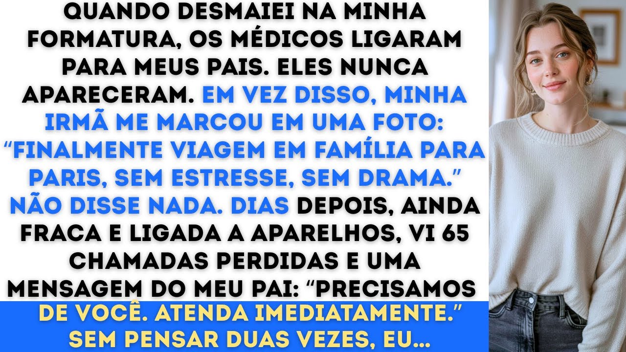 “Quando desmaiei na minha formatura, os médicos chamaram meus pais — mas só o meu avô apareceu.”