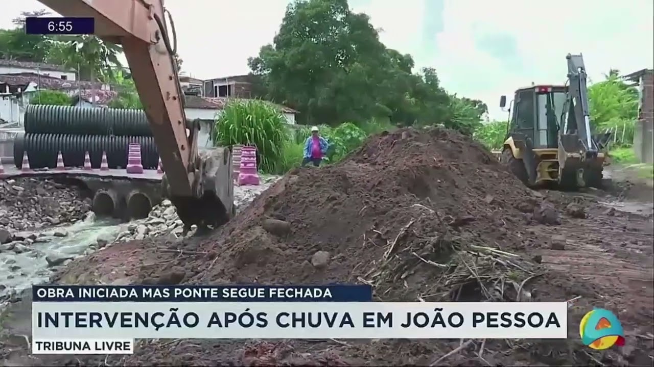Tribuna Livre - Obra é iniciada, mas ponte segue fechada após chuvas em João Pessoa