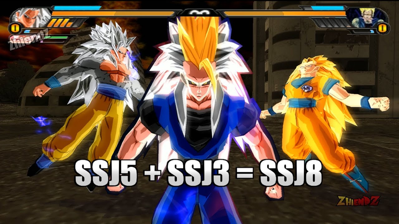 Goku SSJ5 and Goku SSJ3 Fusion | Goku SSJ8 | DBAF Budokai tenkaichi 3 ZhiendZ