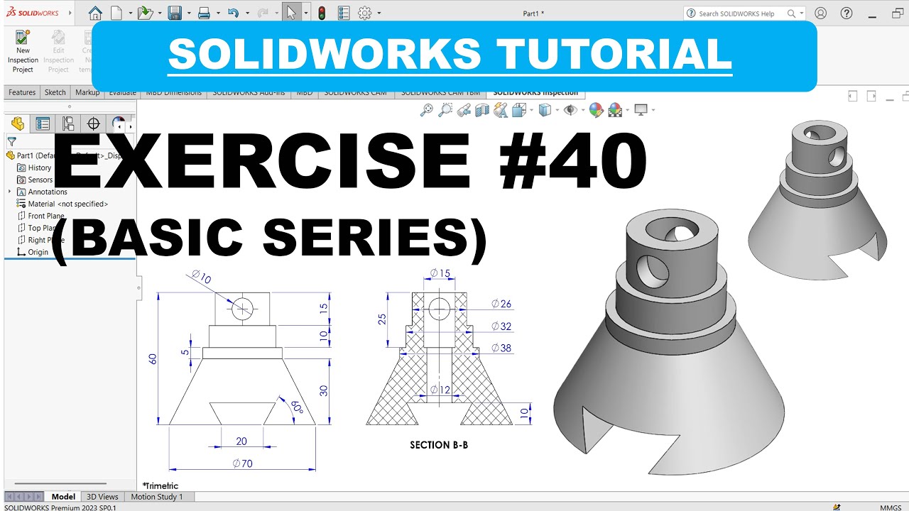 SolidWorks Tutorial: Design a Slotted Conical Mount – Step-by-Step Exercise #40