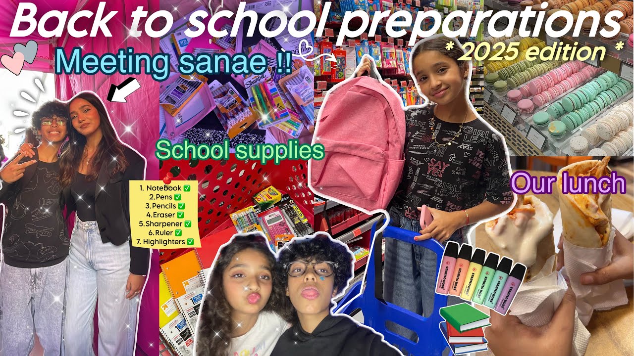 BACK TO SCHOOL PREPARATIONS📚📆📝|بدينا تجهيزات الدخول المدرسي😍+مشترياتنا للعام الجديد🥳🚌Meeting Sanae😻