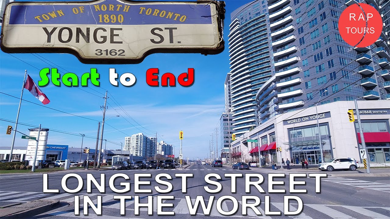 Driving The Longest Street in the World: YONGE STREET (Start to End Uncut) Ontario, Canada | ASMR 4K