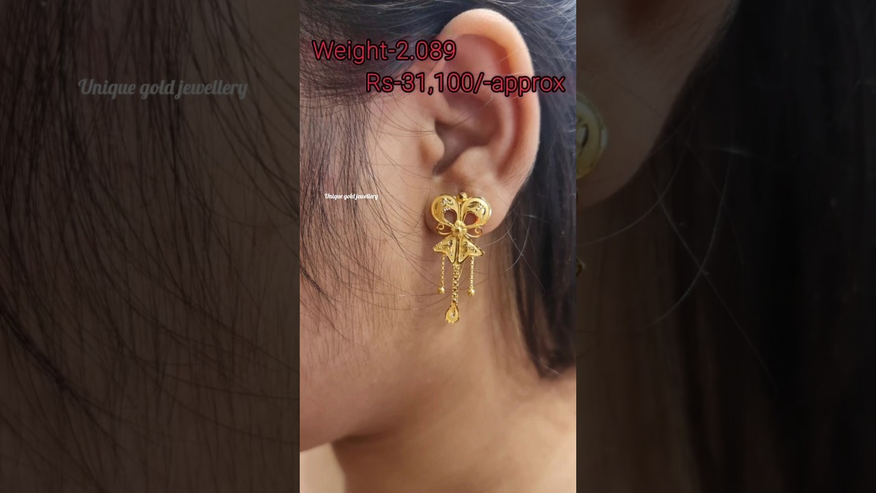 Latest design gold earrings daily use 😍🔥#shorts#shortsfeed#ytshorts #viralvideo