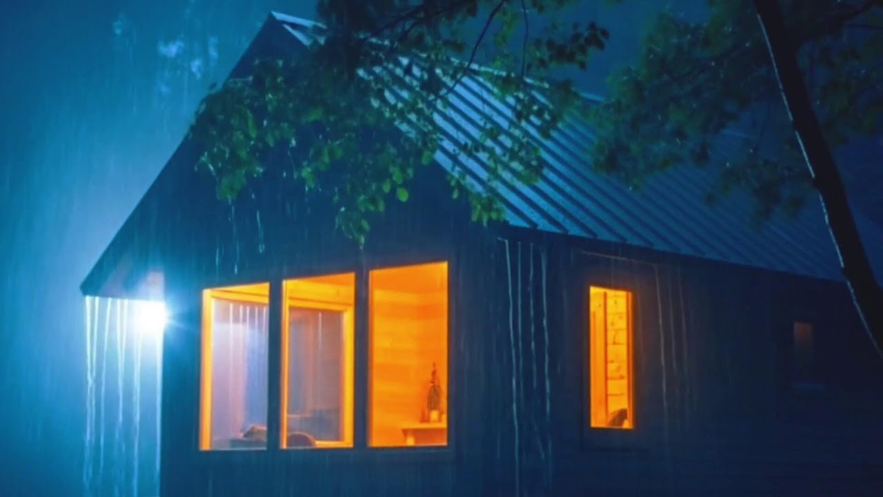 Rainy Night with Thunder | Peaceful Storm Sounds for Anxiety Relief | HEAVY RAIN | RAIN SOUNDS