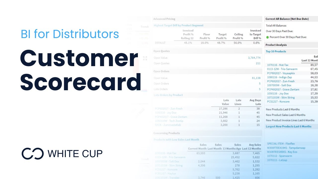 Customer Scorecard | White Cup - CRM and Business Intelligence Software for Distributors