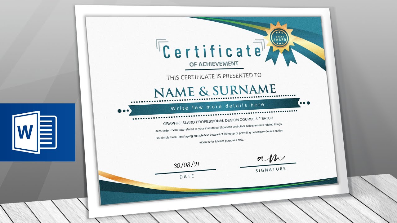 Microsoft word modern certificate design | How to make professional certificate design in ms word