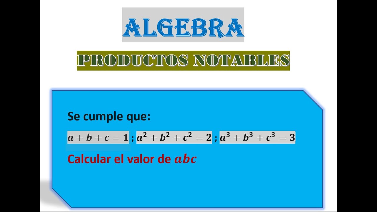 (¿PRODUCTOS NOTABLES OLVIDADO?) :EQUIVALENCIA DE GAUSS