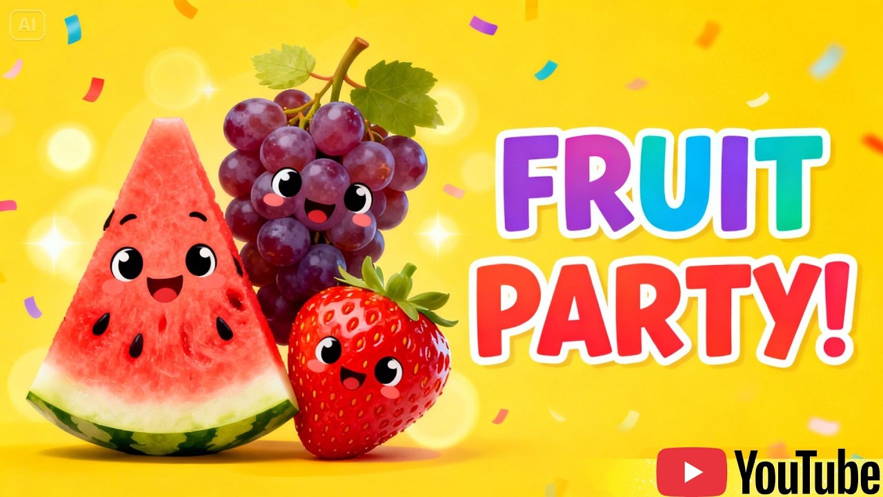 Fruit Party Adventure! 🍎🍌🥭🍊🍇🍓🍉 | Healthy Fruits for Kids | FunSpark Kids TV