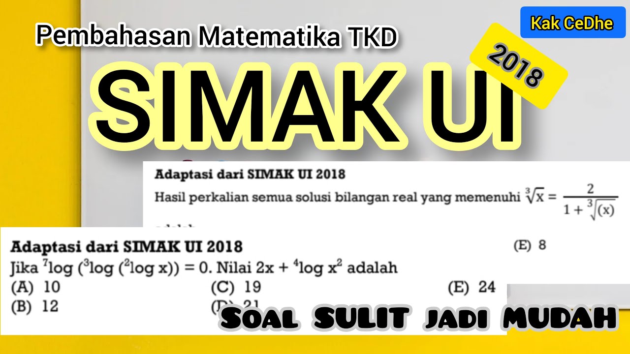 Pembahasan Matematika SIMAK UI 2018