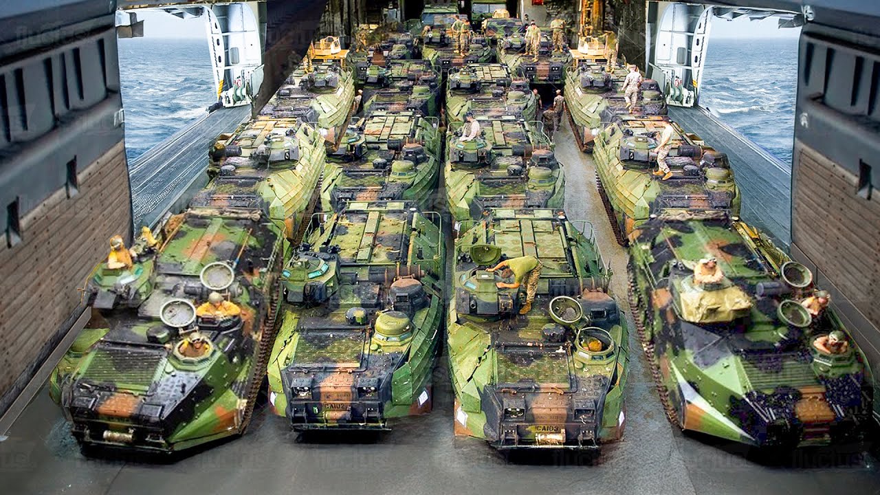 US Deploys Amphibious Assault Vehicles in Massive Beach Landing Operation