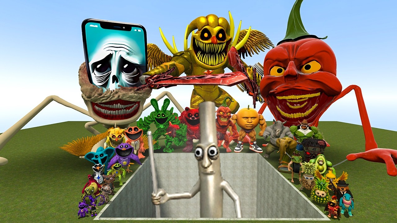AI Brainrot Memes vs To To To Sahur Brainrot Bosses in Giant Pit &ndash; Gmod Chaos