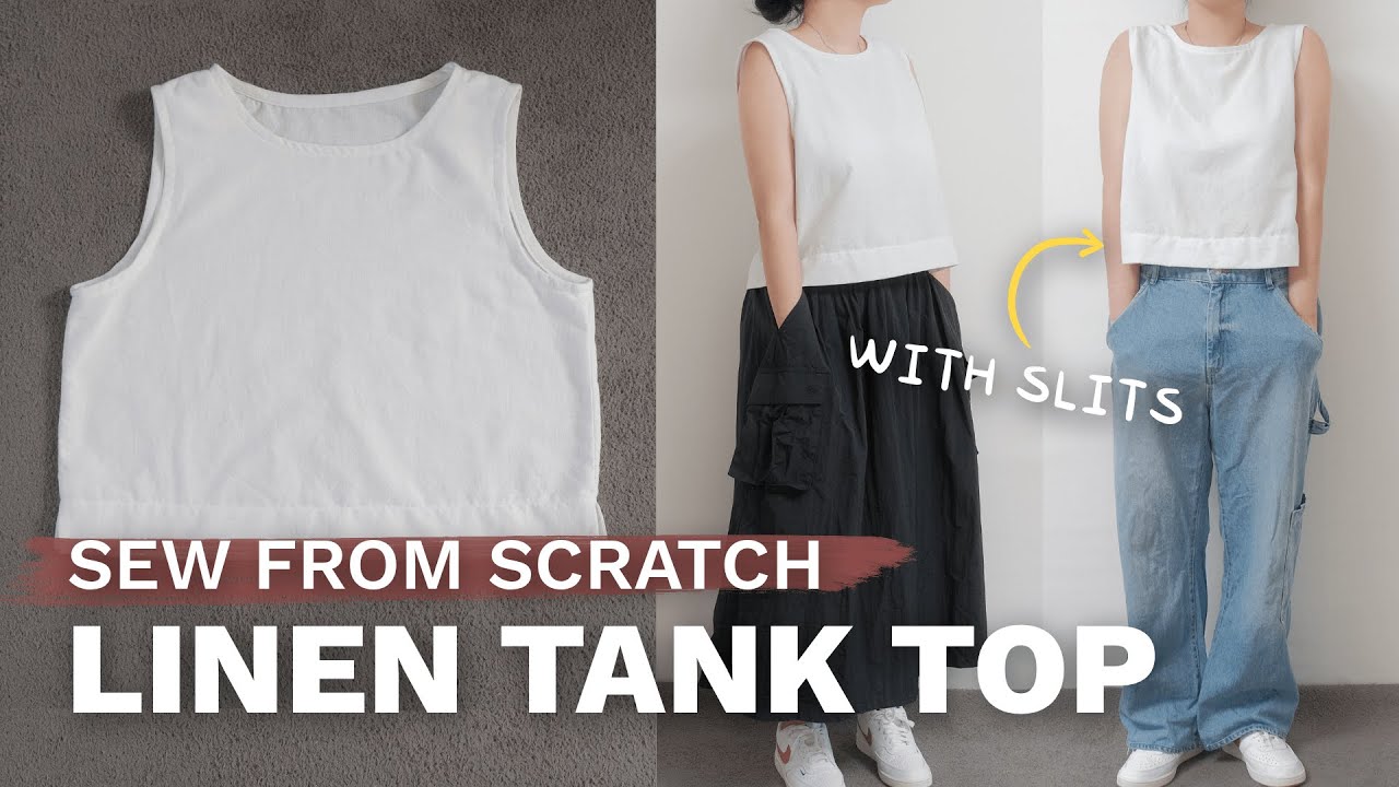 DIY Linen Tank Top with Slits Sewing Tutorial | CHLOE SEWING