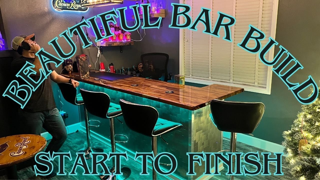 Beautiful bar build. [start to finish] #homebar, #epoxy, #remodel,