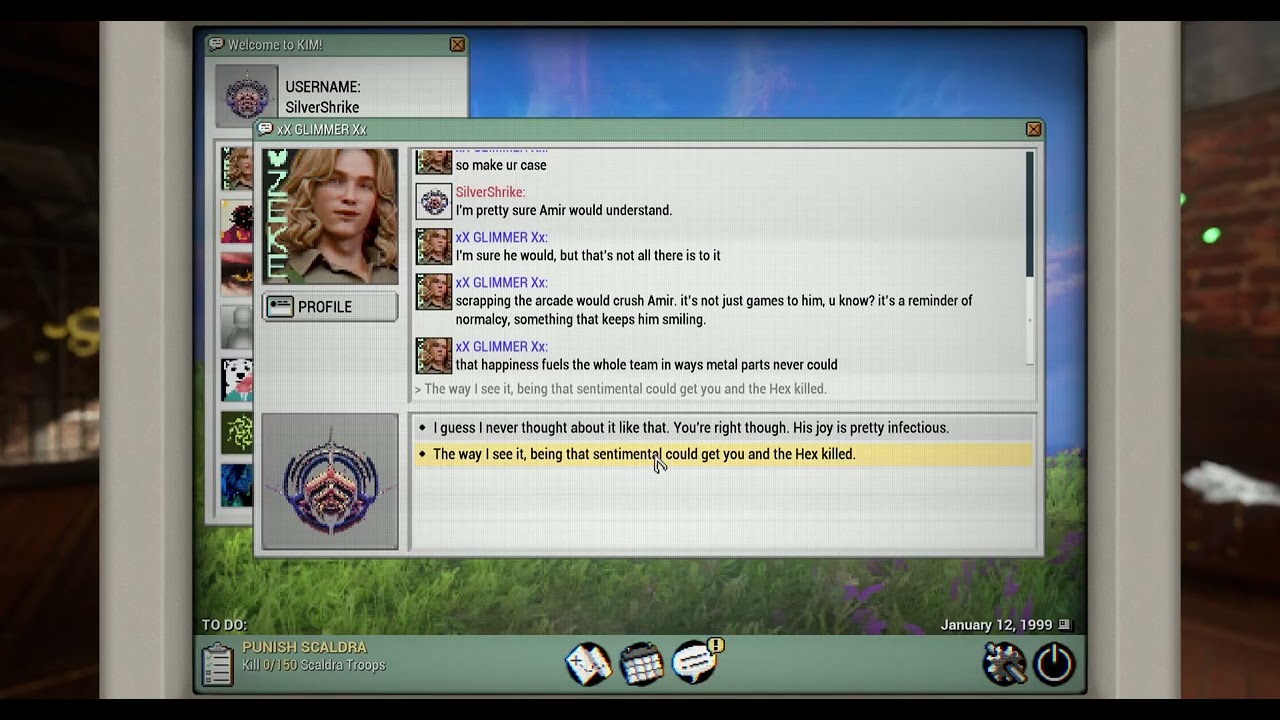 Warframe 1999: Asking Aoi about potentially scrapping the Arcade  - Quincy/disagree/words/sure/heart