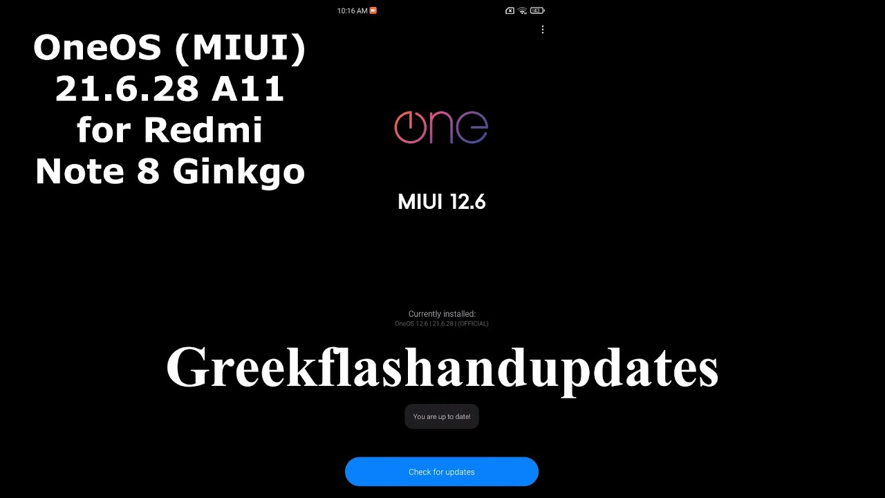 OneOS (MIUI) 21.6.28 A11 for Redmi Note 8 Ginkgo