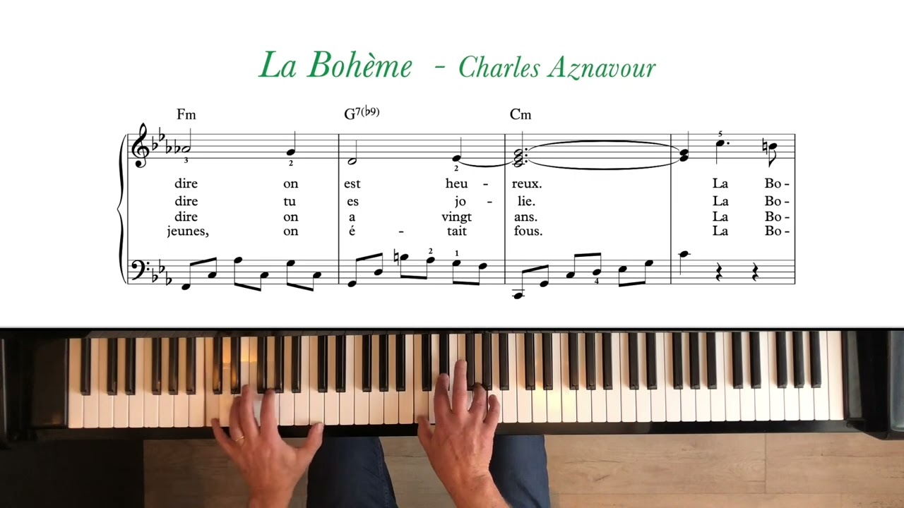 La Bohème - Charles Aznavour | Intermediate Piano Tutorial + Sheet Music (Original Arrangement)