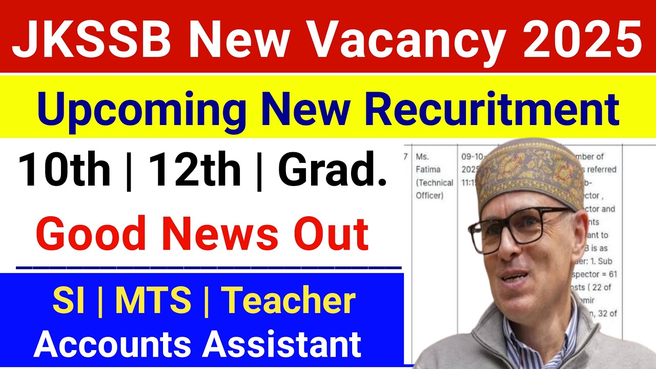 JKSSB New Posts 2025 - New Upcoming Vacancy | J&K Teacher Jobs 2025 | JKSSB Accounts Assistant Posts