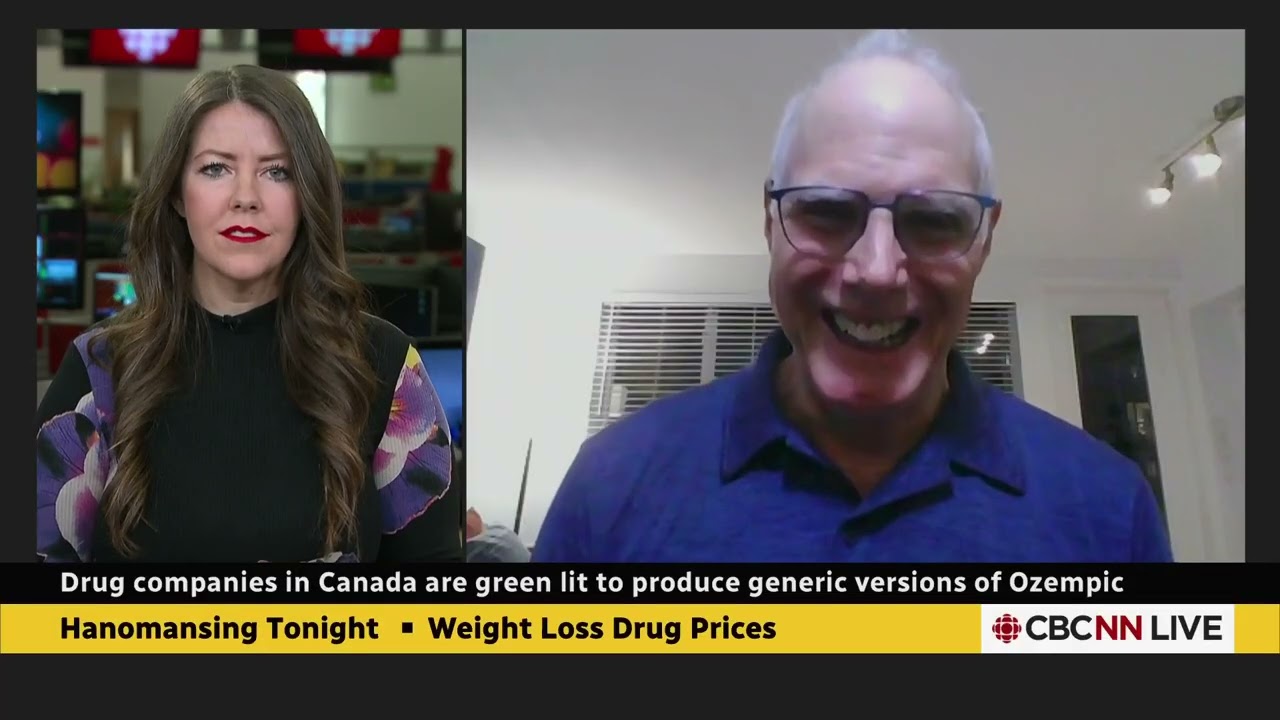 Dr. Tom Elliott on CBC primetime discussing Ozempic going generic in Canada