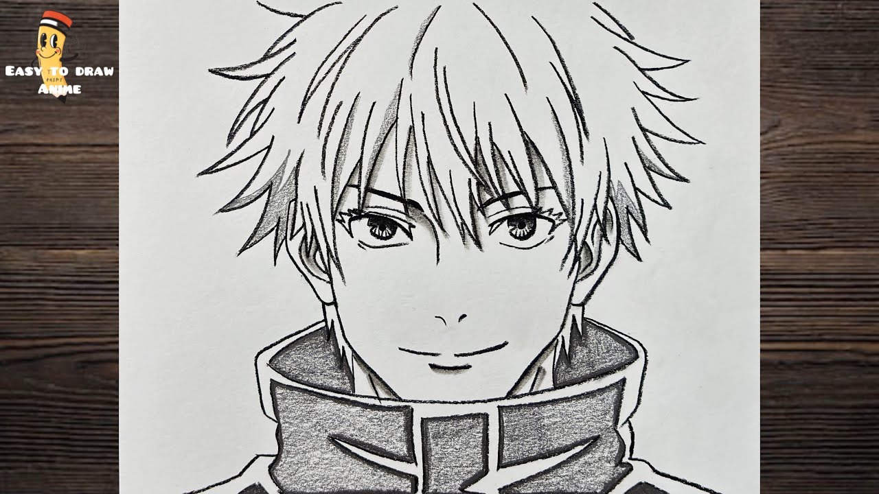 How to draw GOJO SATORU from Jujutsu Kaisen | Step-by-step anime drawing tutorial 