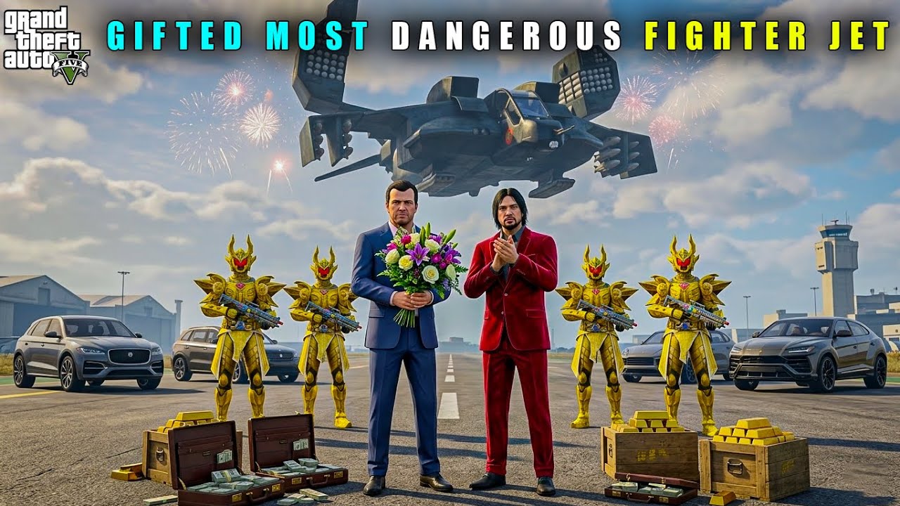 GTA 5 : MICHAEL GIFTED MOST POWERFUL FIGHT JET TO DUBAI KING || BB GAMING