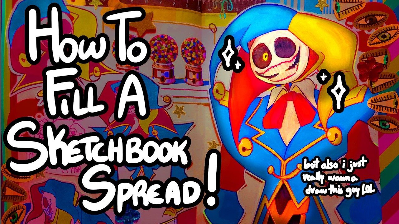How To FILL A SKETCHBOO SPREAD! | drawing poppy playtime!!