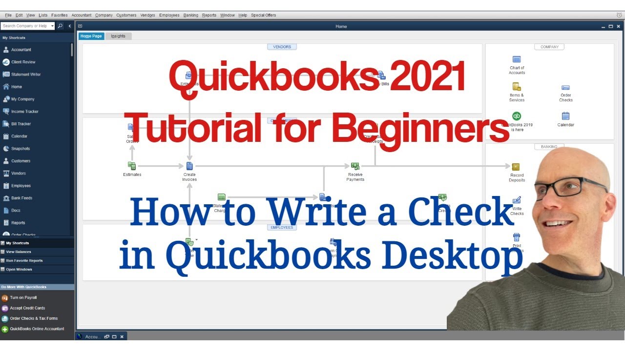 Учебное пособие по Quickbooks 2021 для начинающих &mdash; как выписать чек в Quickbooks для ПК
