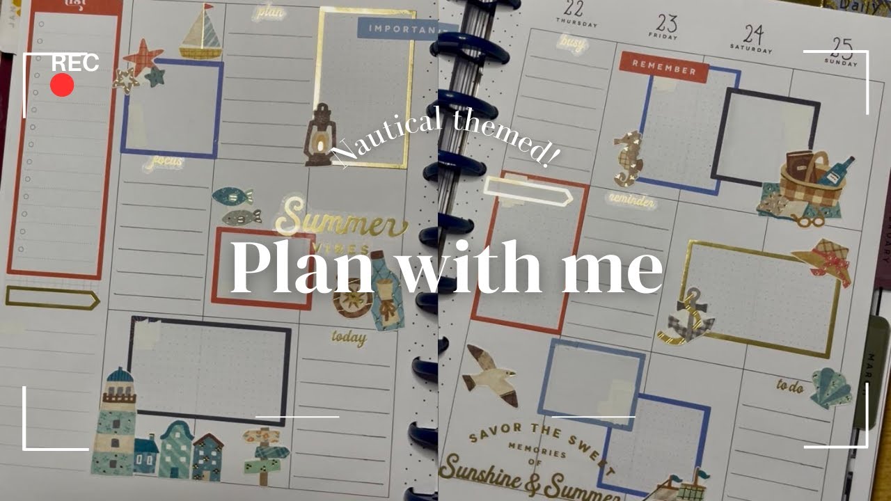Plan with me| The Happy Planner| Nautical themed!