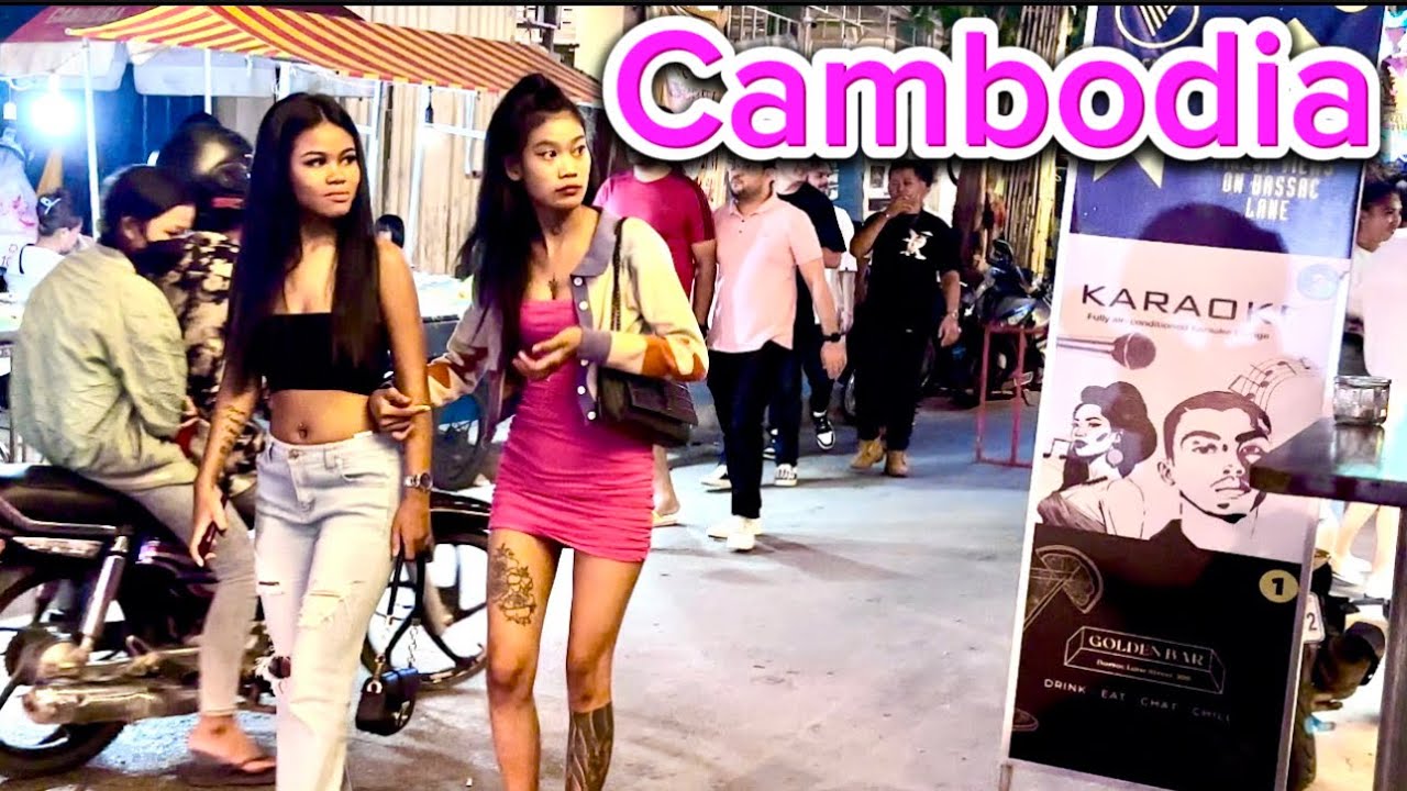 Popular night life street in Phnom Penh