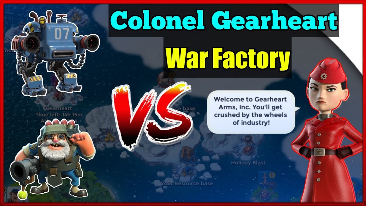 SOLOING Colonel Gearheart [War Factory] with 6 Mechs + 15 Bombardiers #10 | Boom Beach