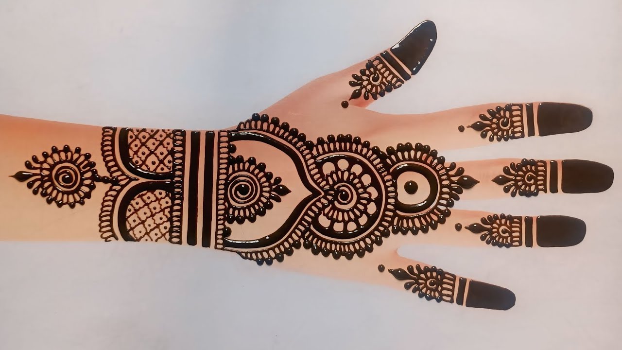 सिंपल मेहंदी डिजाइन | Simple and easy mehndi design | beautiful mehndi design | karwa chauth