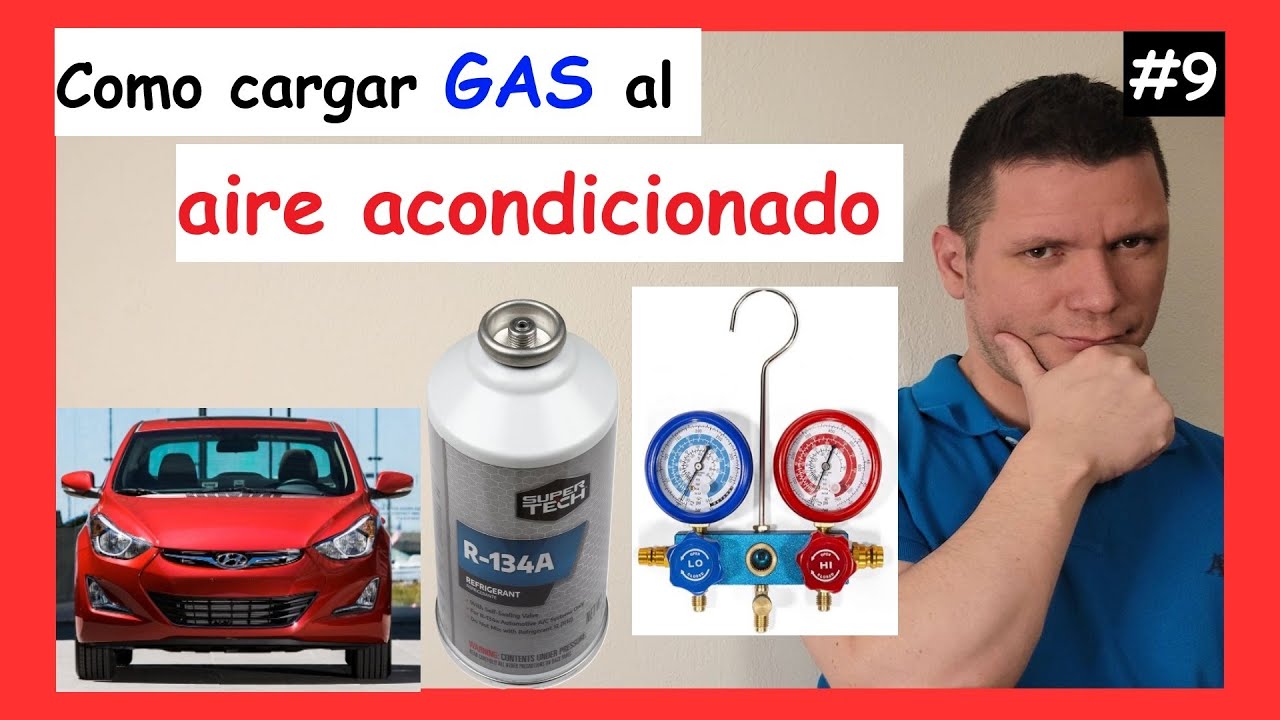 😎 Como CARGAR gas REFRIGERANTE r134a al AIRE acondicionado de un AUTO | Como conectar el MANÓMETRO