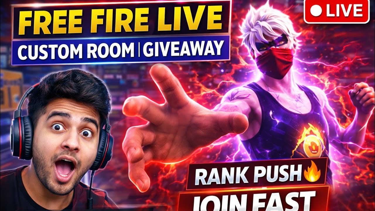 FREE FIRE LIVE CS RANKED PUSH GRANDMASTER AND CUSTOM TOURNAMENT GIVEWAY LIVE DIAMOND