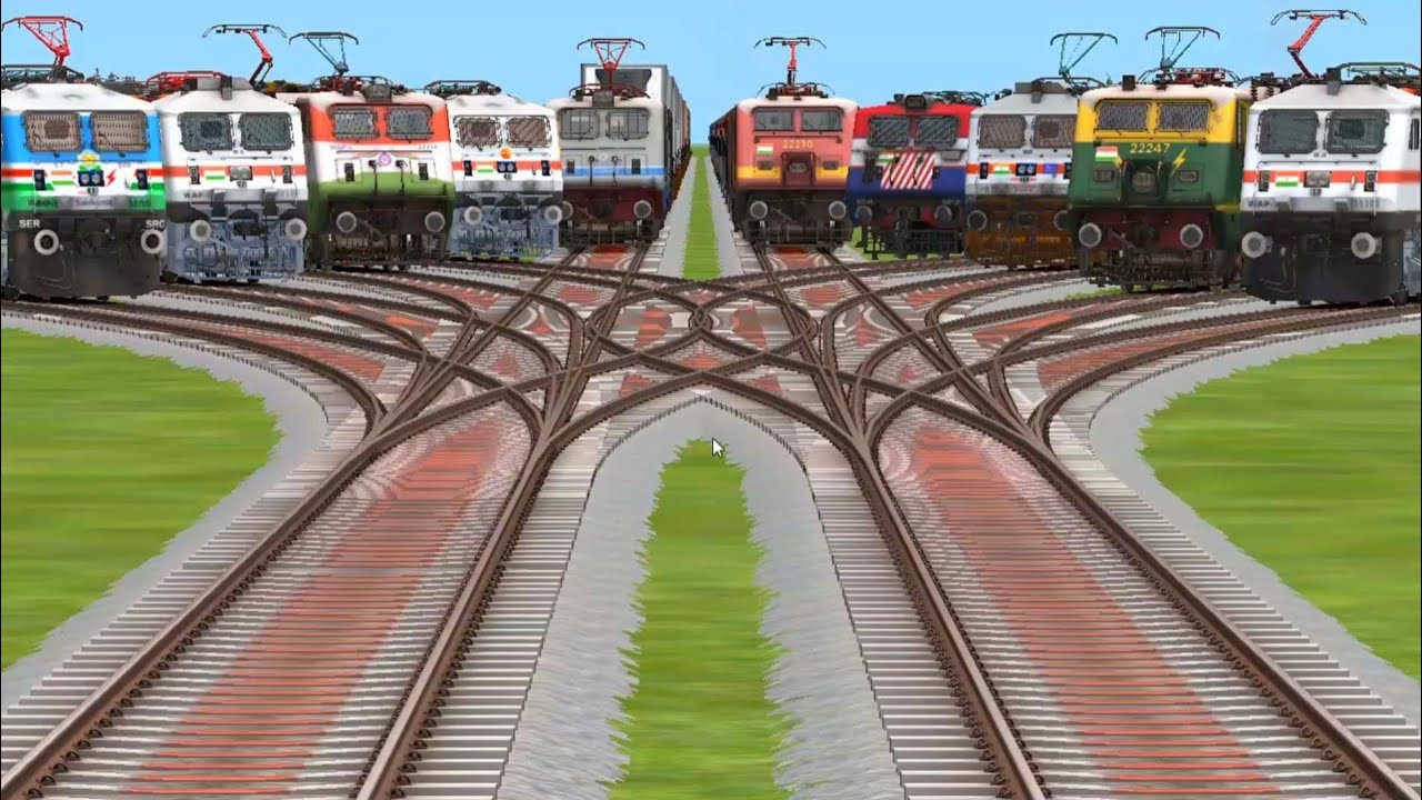 Indian trains locomotive game moment vandhebhart express route change running electric engine 