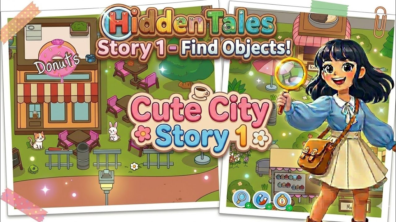 🧩 Hidden Tales – Find Objects! 🧠📜 Cute City 1 | Sharp Eyes Only #FindHidden #HiddenItems #FindItems