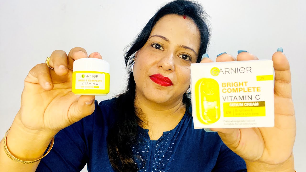 Garnier Bright complete vitamin C serum cream/review & demo @GunjanKareer