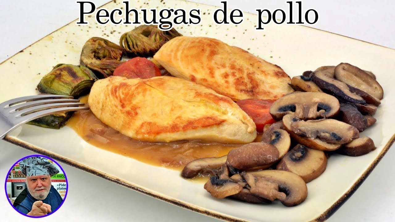 Pechugas de pollo MUY JUGOSAS con salsa de limón y hongos - Recetas de Javier Romero