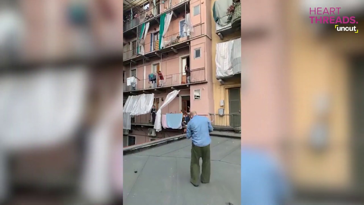 Italian musician performs for neighbors on lockdown