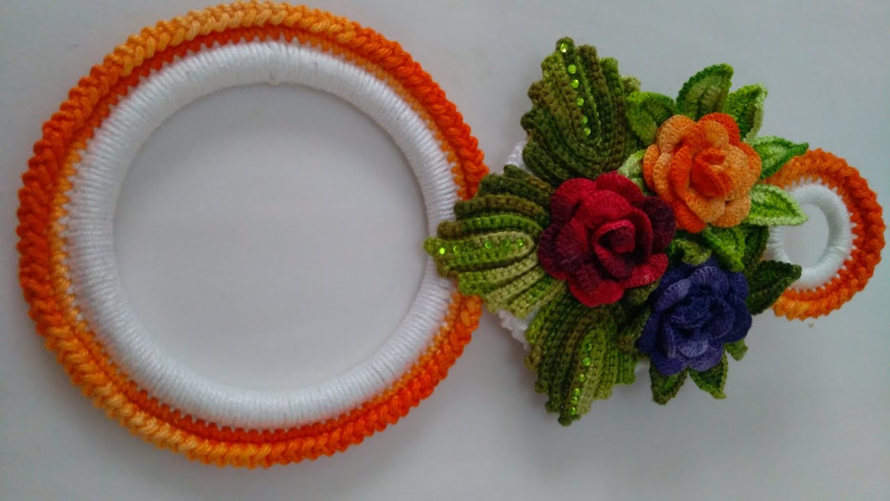 Porta pano de prato primavera em crochê com Maria José.